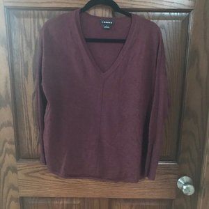 Trouve Burgundy V-Neck Sweater, Small
